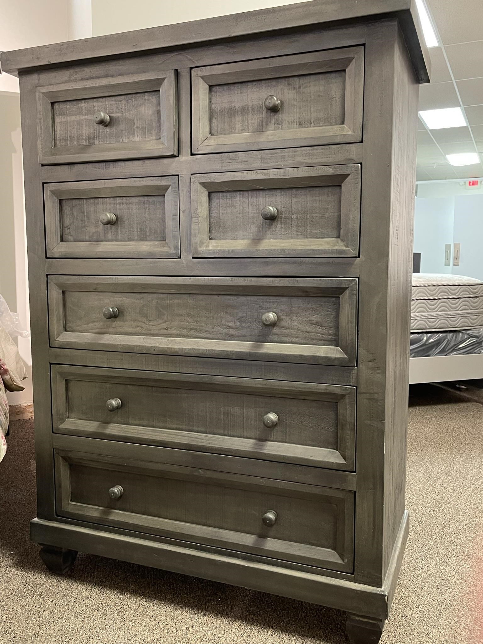Gray wood hotsell chest of drawers